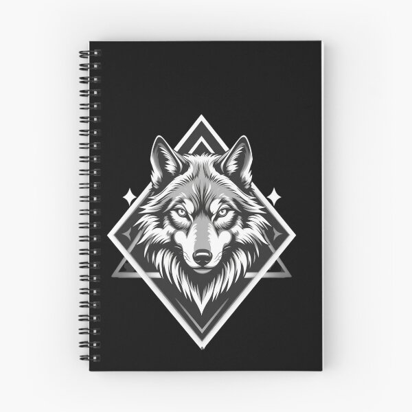 Item preview, Monochrome Wolf Geometry – Majestic Minimalist Digital Art designed and sold by PixelVibe782.
