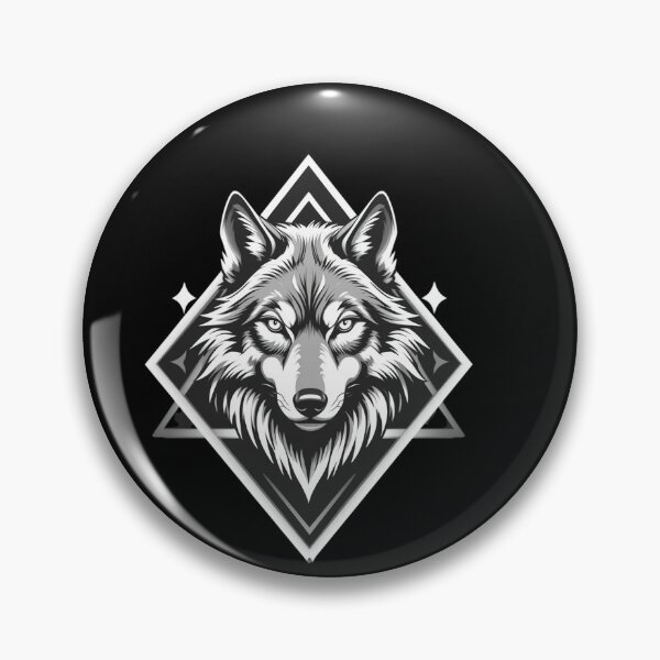 Item preview, Monochrome Wolf Geometry – Majestic Minimalist Digital Art designed and sold by PixelVibe782.