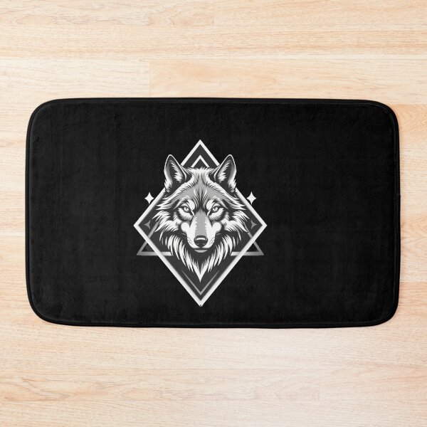 Item preview, Monochrome Wolf Geometry – Majestic Minimalist Digital Art designed and sold by PixelVibe782.
