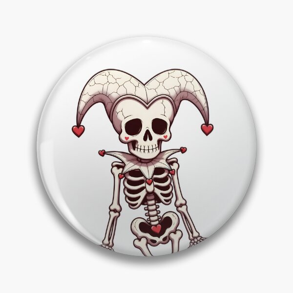 Item preview, Valentine Jesters Skeleton – Cute Gothic Love Skeleton Art designed and sold by MukuMint.