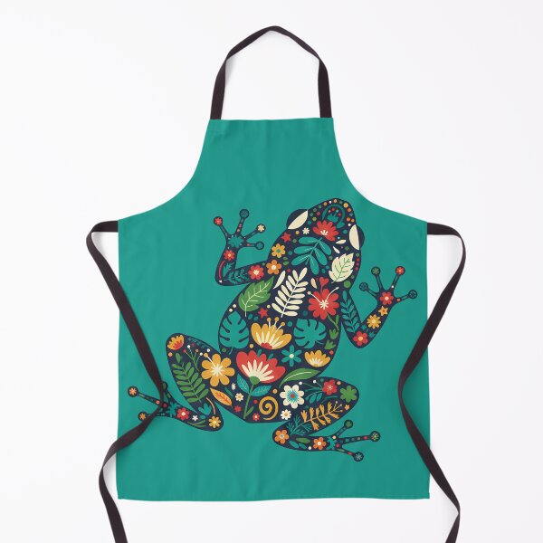 Item preview, Golden Poison Frog with Floral Motifs – Hope for Wildlife Scandinavian Folk Art by heidiannemorris © designed and sold by FOLK ART FUSION by heidiannemorris.
