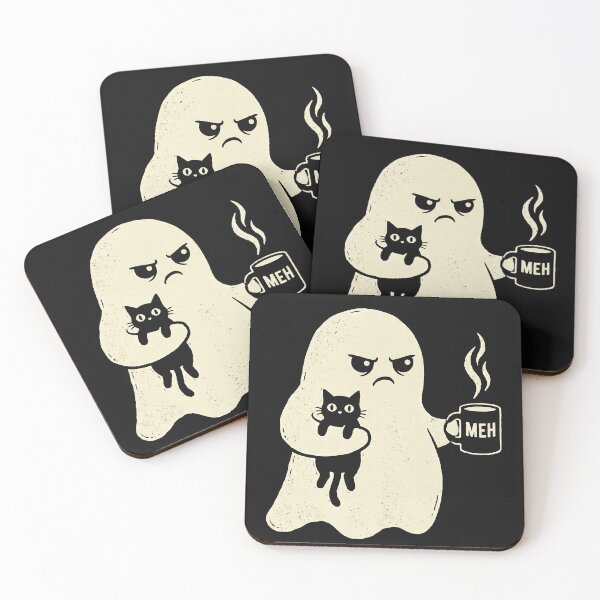 Item preview, Grumpy Ghost Cat & Coffee designed and sold by AdyKurniawan.