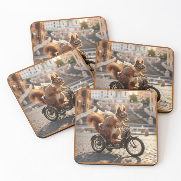 Item preview, Red Squirrel on Scooter Near the Spanish Steps designed and sold by Tridentulus.