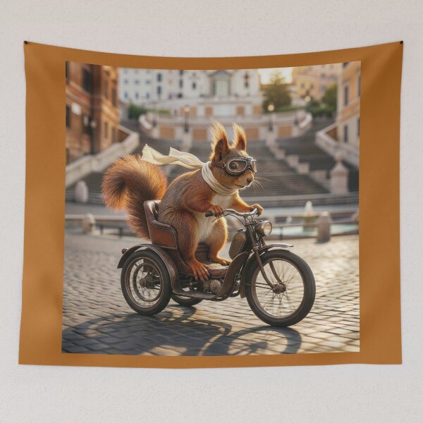 Item preview, Red Squirrel on Scooter Near the Spanish Steps designed and sold by Tridentulus.