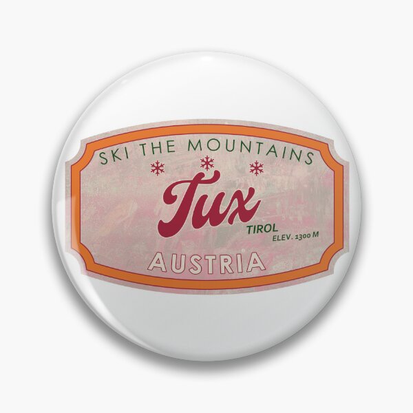 Item preview, Tux, Austria, Tirol, Ski, textured skiing badge designed and sold by Wanderful-roads.