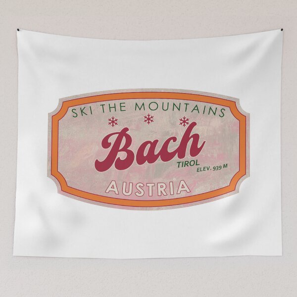 Item preview, Bach, Austria, Tirol, Ski, textured skiing badge designed and sold by Wanderful-roads.