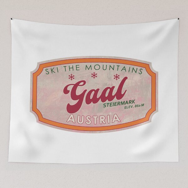 Item preview, Gaal, Austria, Steiermark, Hessen, Ski, textured skiing badge designed and sold by Wanderful-roads.
