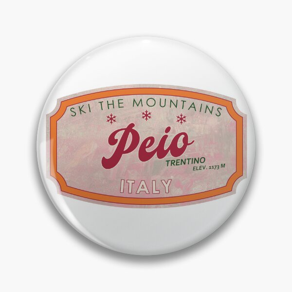 Item preview, Peio, Italy, Trentino, Ski, textured skiing badge designed and sold by Wanderful-roads.
