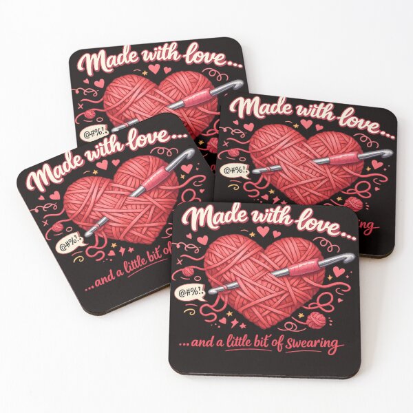 Item preview, Made with love… and a little bit of swearing – crochet Valentine design designed and sold by FrameFlow.