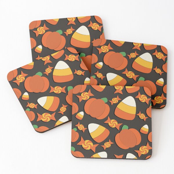 Item preview, Halloween Candy Corn & Pumpkins Seamless Pattern (Spooky Sweet Treats) designed and sold by hollymackinnonart.
