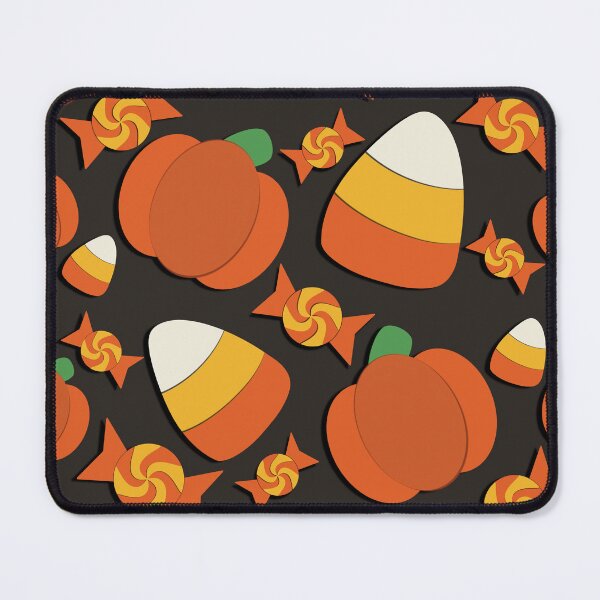 Item preview, Halloween Candy Corn & Pumpkins Seamless Pattern (Spooky Sweet Treats) designed and sold by hollymackinnonart.