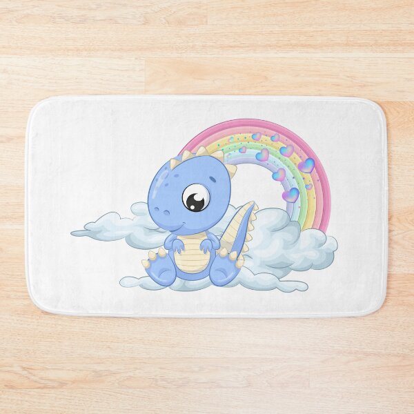 Item preview,  Baby Dinosaur - Cute Blue Dinosaur Sitting on a Cloud with Rainbow designed and sold by Love3Happy.