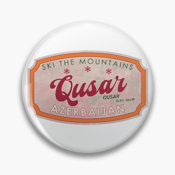 Item preview, Qusar, Azerbaijan, Qusar, Ski, textured skiing badge designed and sold by Wanderful-roads.