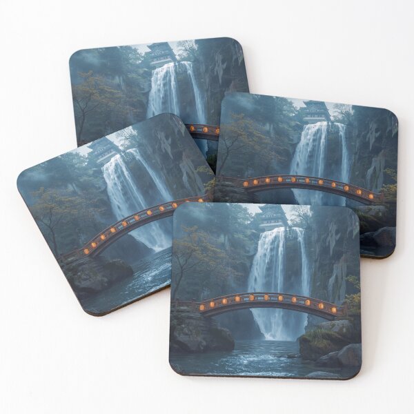 Item preview, Sacred Japanese Waterfall and Lantern Bridge designed and sold by Element Horizon Studio.
