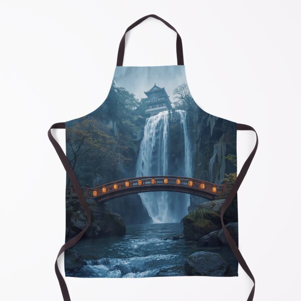 Artikelvorschau, Heiliger japanischer Wasserfall und Laternenbrücke entworfen und verkauft von Element Horizon Studio.