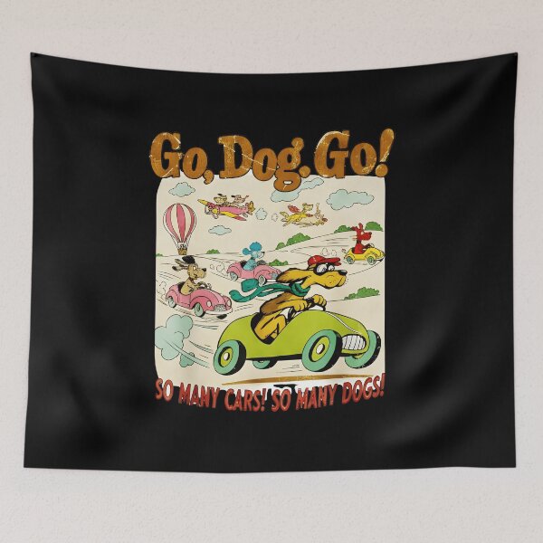 Item preview, Go Dog Go Whimsical Adventure Racing Dogs Illustration  designed and sold by Nogameee142x.