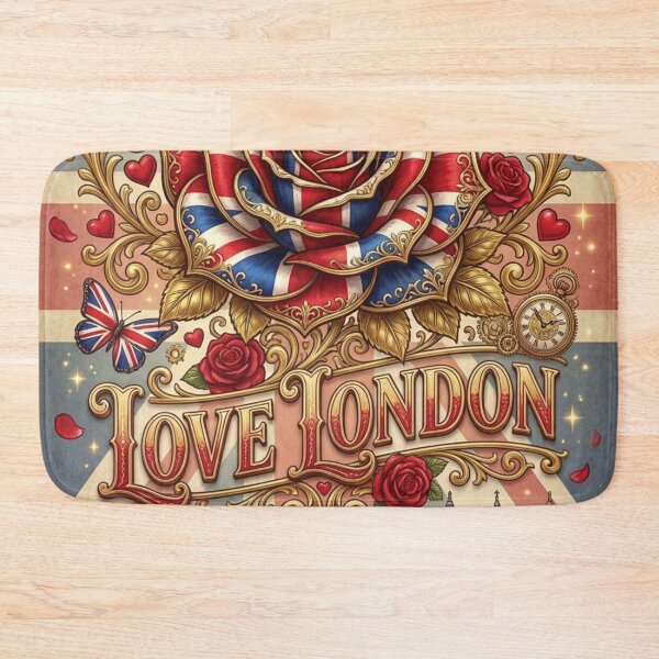 Item preview, Ornate Union Jack Rose Love London Vintage Art designed and sold by DGtaLrtcom.
