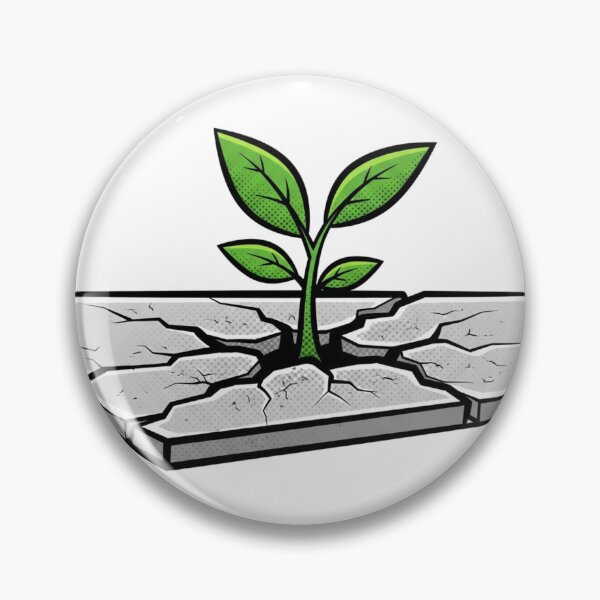 Item preview, Resilience Plant Growing Through Cracked Concrete Symbol Art. designed and sold by INNER WINNER YOU.