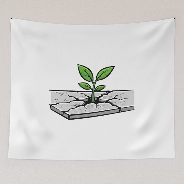 Item preview, Resilience Plant Growing Through Cracked Concrete Symbol Art. designed and sold by INNER WINNER YOU.