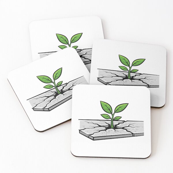 Item preview, Resilience Plant Growing Through Cracked Concrete Symbol Art. designed and sold by INNER WINNER YOU.
