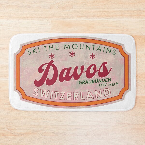 Item preview, Davos, Switzerland, Graubünden, Ski, textured skiing badge designed and sold by Wanderful-roads.
