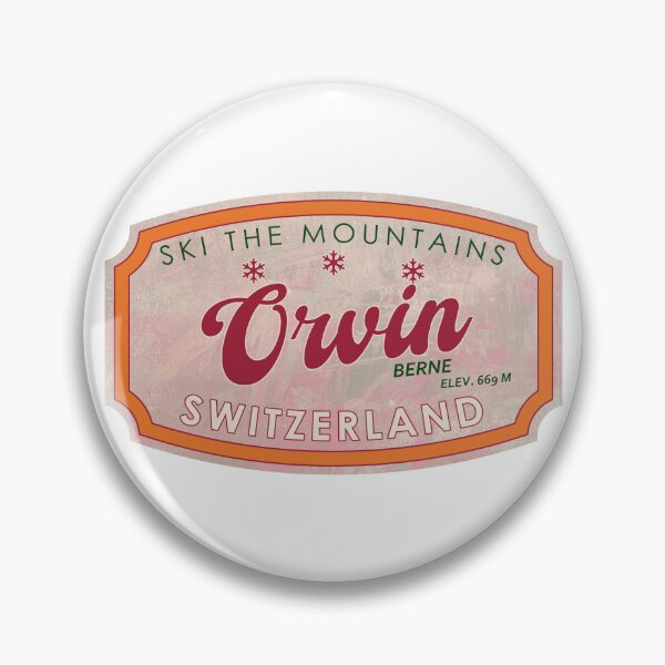 Item preview, Orvin, Switzerland, Berne, Ski, textured skiing badge designed and sold by Wanderful-roads.