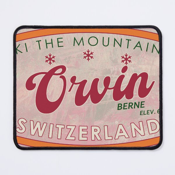 Item preview, Orvin, Switzerland, Berne, Ski, textured skiing badge designed and sold by Wanderful-roads.