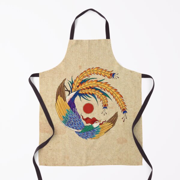 Item preview, Red Phoenix with Crimson Sun (Traditional Beige) designed and sold by QamarART Paintings.