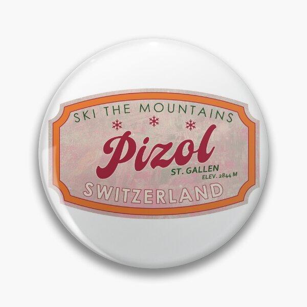 Item preview, Pizol, Switzerland, St. Gallen, Ski, textured skiing badge designed and sold by Wanderful-roads.