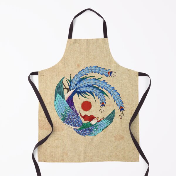 Item preview, Blue Phoenix with Crimson Sun (Traditional Beige) designed and sold by QamarART Paintings.