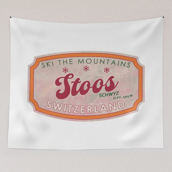 Item preview, Stoos, Switzerland, Schwyz, Ski, textured skiing badge designed and sold by Wanderful-roads.