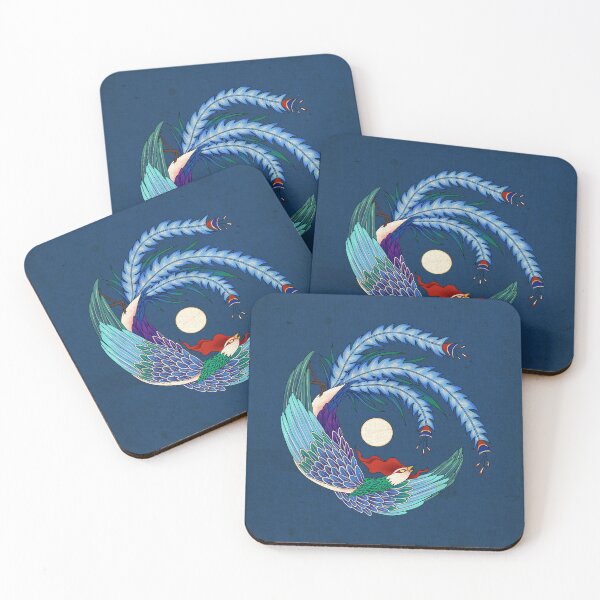 Item preview, Blue Phoenix with Silver Moon (Classic Teal)  designed and sold by QamarART Paintings.