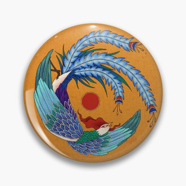 Item preview, Blue Phoenix with Crimson Sun (Sunset Orange)  designed and sold by QamarART Paintings.