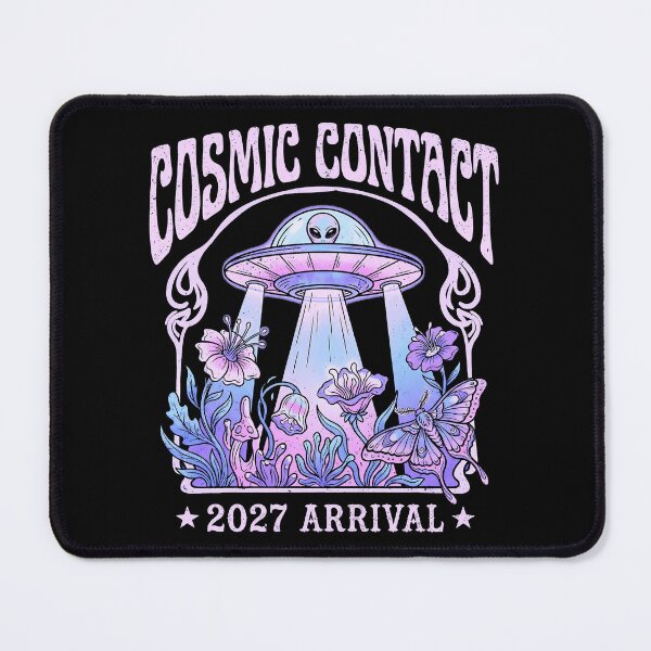 Item preview, Cosmic Contact 2027 Arrival Retro UFO Floral Art Nouveau designed and sold by zzz888.