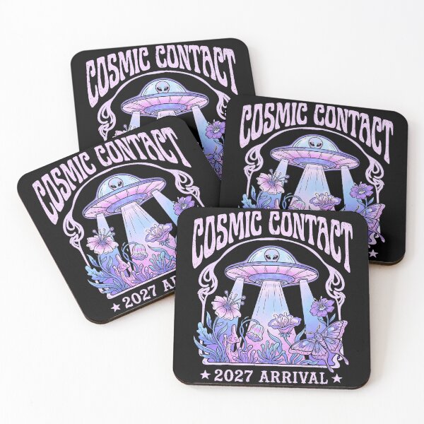 Item preview, Cosmic Contact 2027 Arrival Retro UFO Floral Art Nouveau designed and sold by zzz888.