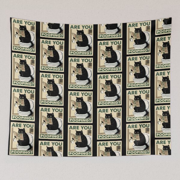 Item preview, Hilarious Cat Reading Paper in Bathroom designed and sold by Blok45.