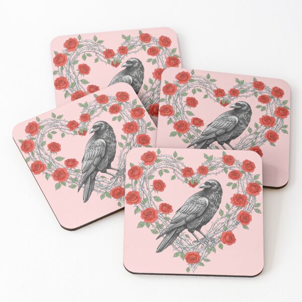 Item preview, raven-rose-gothic-floral designed and sold by BreezifyDesignStudio.