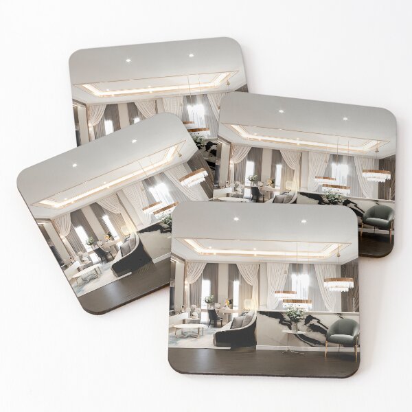 Item preview, legant Modern Grand Living Room with Marble Accents designed and sold by AnattA-3D.
