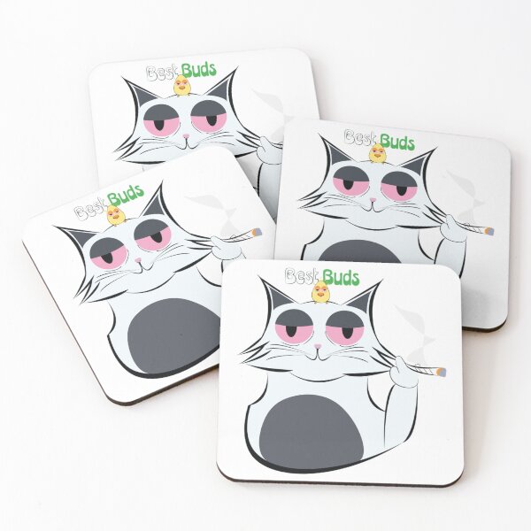 Item preview, Best Buds Funny Cat And Chicken Smoking Catnip designed and sold by MEMCATDESING.
