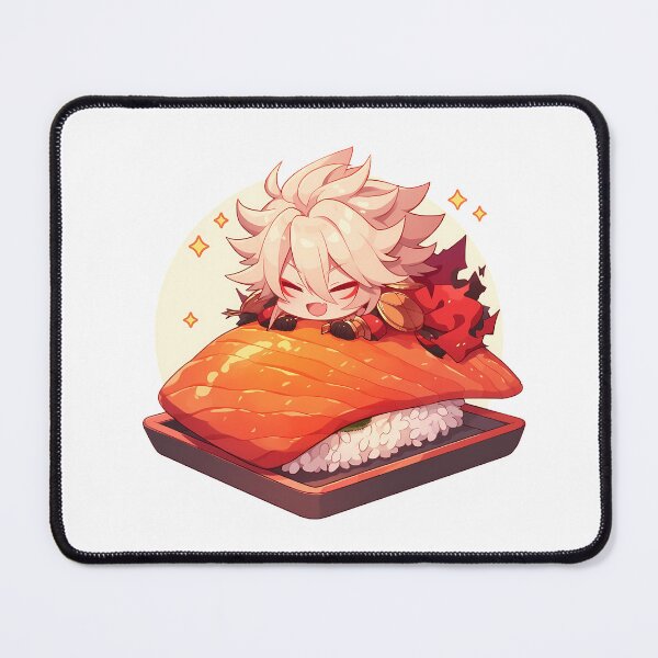 Item preview, Karna Red Lancer Energetic Sushi Chibi Kawaii Fate Grand Order Game designed and sold by CarlosBender.