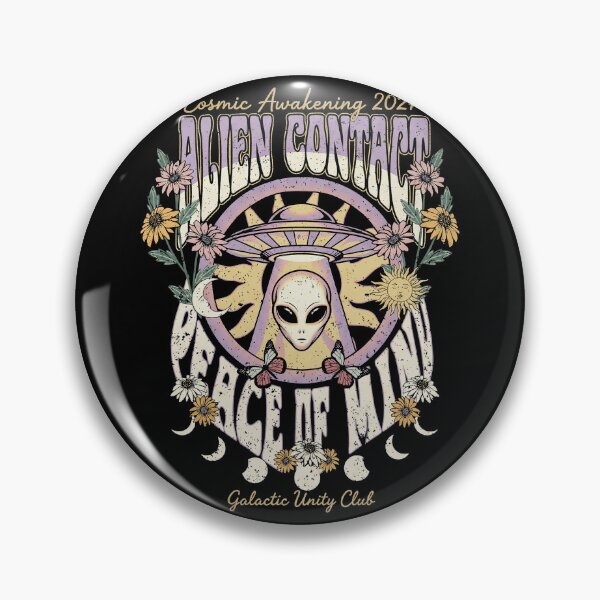 Item preview, Cosmic Awakening 2027 Alien Contact Peace of Mind Retro Floral designed and sold by zzz888.
