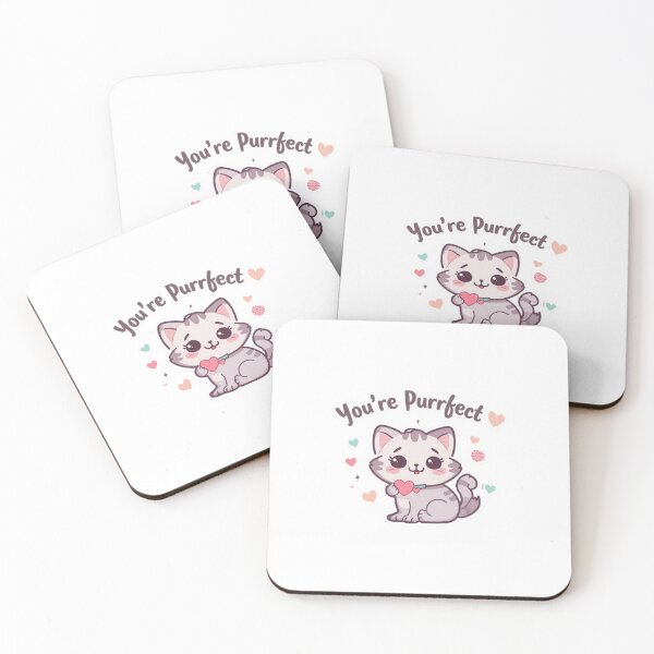Item preview, You're Purrfect - Kawaii Cat Heart Sticker designed and sold by OrikuStudio.