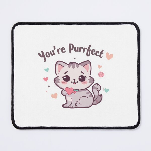 Item preview, You're Purrfect - Kawaii Cat Heart Sticker designed and sold by OrikuStudio.