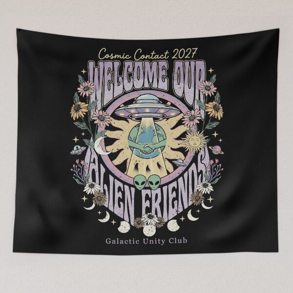 Item preview, Welcome Our Alien Friends Cosmic Contact 2027 Retro designed and sold by zzz888.