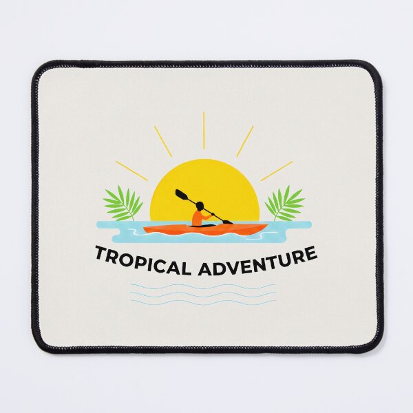 Item preview, Tropical Adventure Kayak Sunset Kayaker Summer Vacation Art designed and sold by SplashTastic.