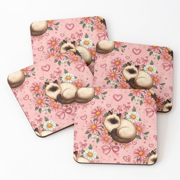 Item preview, Blush & Purr – Siamese Cats in Bloom designed and sold by meesub.