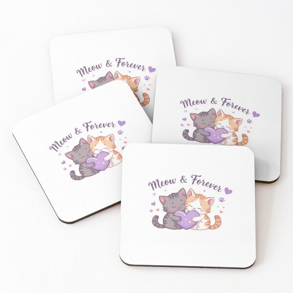 Item preview, Meow & Forever - Kawaii Cat Couple Sticker designed and sold by OrikuStudio.