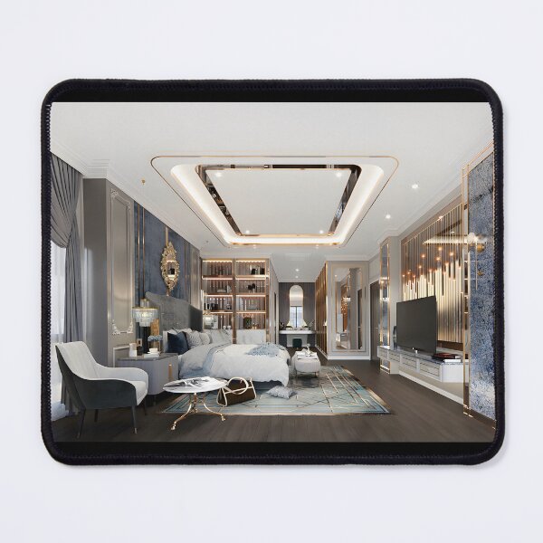 Item preview, Ultra-Luxury Modern Master Bedroom with Gold and Navy Accents designed and sold by AnattA-3D.