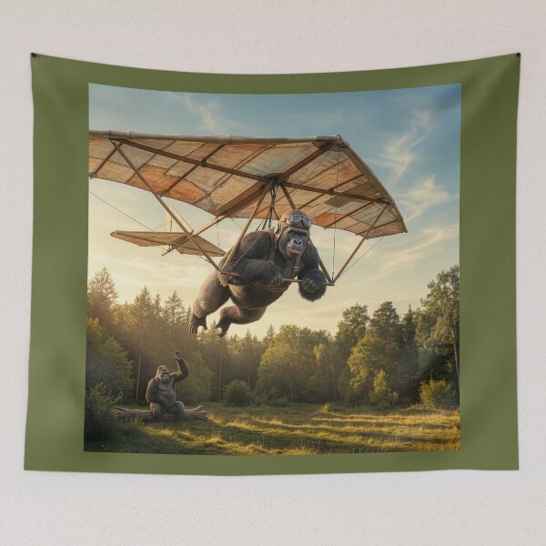 Item preview, Hang Glidin' Gorilla is Veritable Orville Wright designed and sold by Tridentulus.