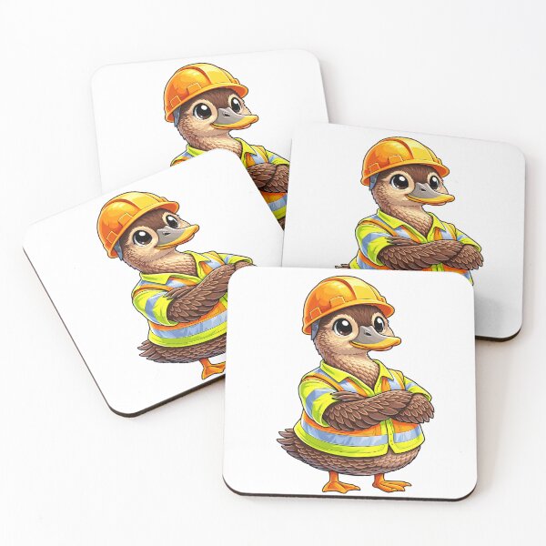 Item preview, Tradie Duck Construction Worker Cartoon Illustration Design designed and sold by WhoopWhoopCo.